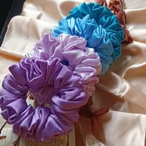 Set Of 4 Satin Scrunchies