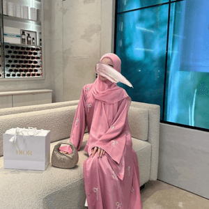 Bow Petal Veil Abaya