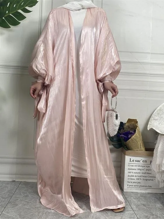 Luxe Organza Abaya with Shrug and Scarf - Image 2