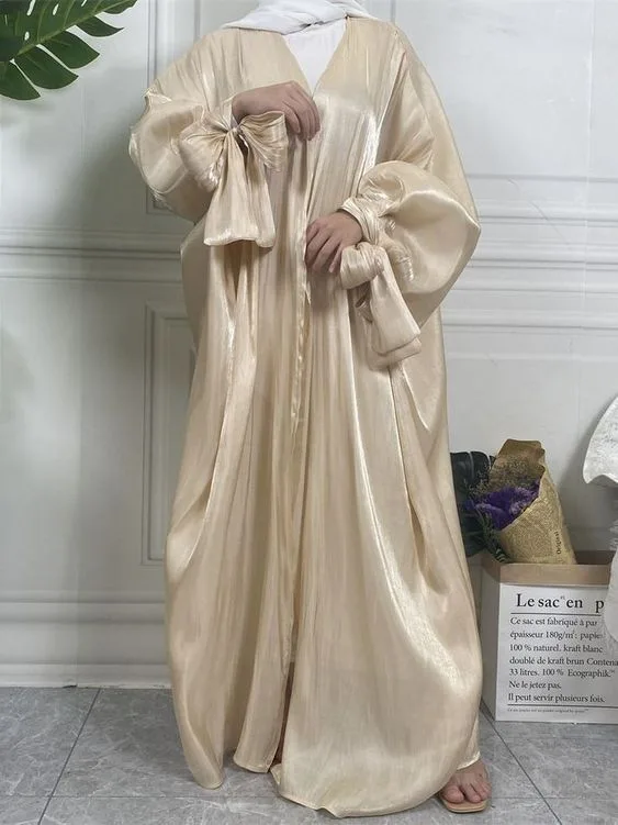 Organza Shimmer balloon Sleeves abaya
