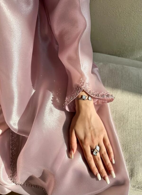 Tasneem Organza Shrug Abaya with satin silk inner