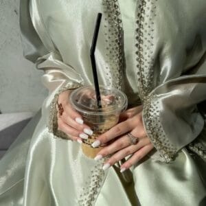 Tasneem Organza Shrug Abaya with satin silk inner