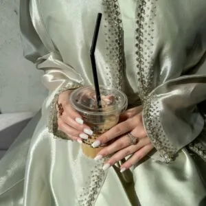 Tasneem Organza Shrug Abaya with satin silk inner