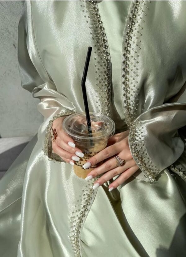 Tasneem Organza Shrug Abaya with satin silk inner