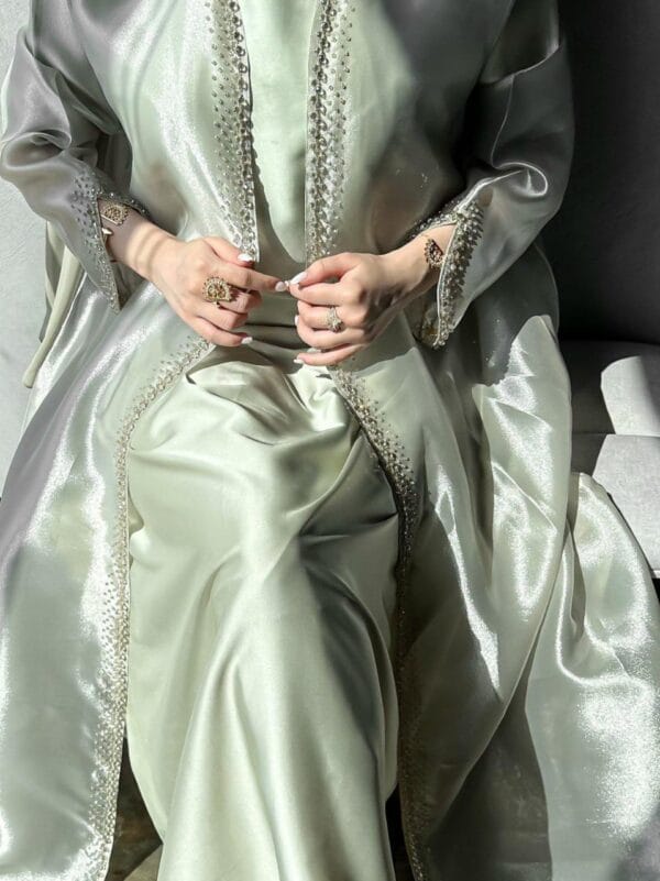 Tasneem Organza Shrug Abaya with satin silk inner