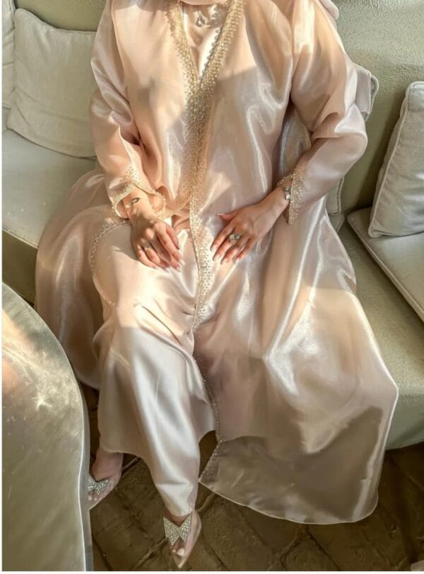 Tasneem Organza Shrug Abaya with satin silk inner