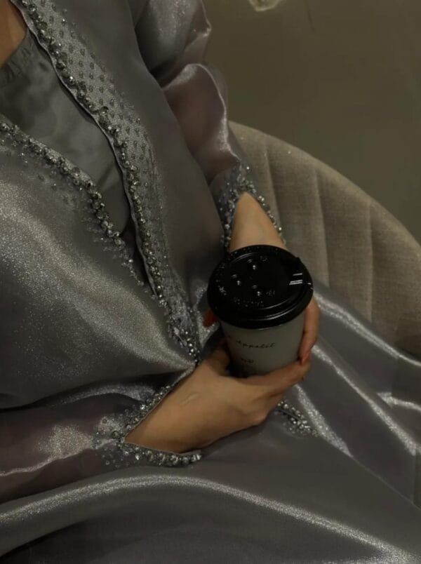 Tasneem Organza Shrug Abaya with satin silk inner