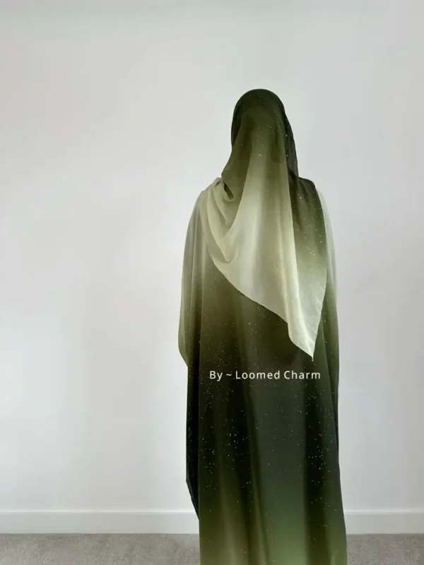 Sparkle Ombre Glitter Abaya with chiffon shrug and inner – Loomed Charm