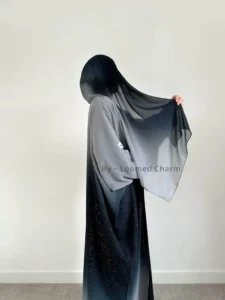 Sparkle Ombre Glitter Abaya with chiffon shrug and inner – Loomed Charm
