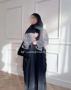 Sparkle Ombre Glitter Abaya with chiffon shrug and inner – Loomed Charm
