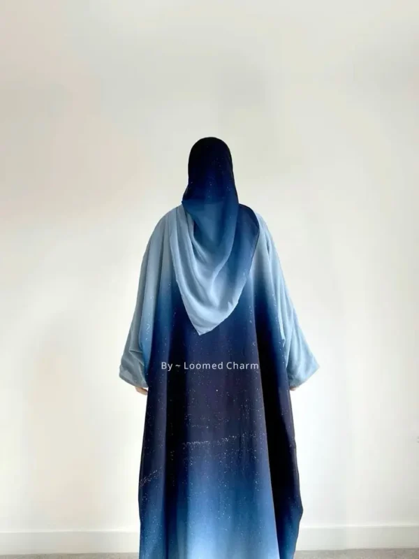 Sparkle Ombre Glitter Abaya with chiffon shrug and inner – Loomed Charm